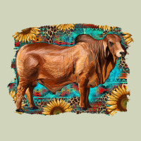 Brahman Bull With Aztec Sunflower And Leopard Background Heavyweight Hoodie | Teevron