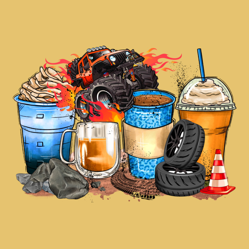 Monster Truck Coffee Cups Premium Sweatshirt by Zillion Design Studio | Teevron