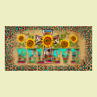 Western Believe Leopard Aztek License Plate Template Urban Hoodie | Teevron