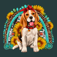 Beagle Turquoise And Sunflowers Rainbow Premium Hoodie | Teevron
