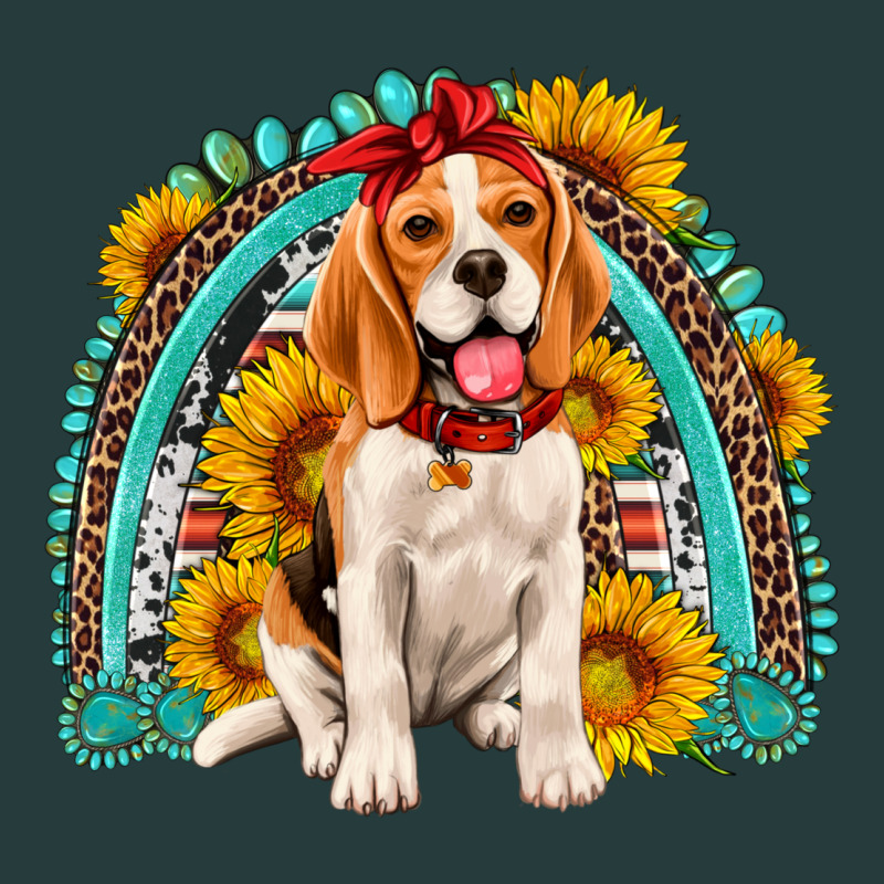 Beagle Turquoise And Sunflowers Rainbow Premium Hoodie by Artiststas | Teevron