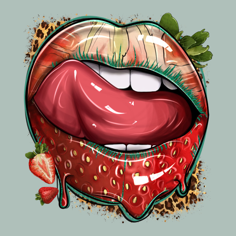 Strawberry Lips With Leopard Heavyweight Hoodie by texasbilliewilder | Teevron