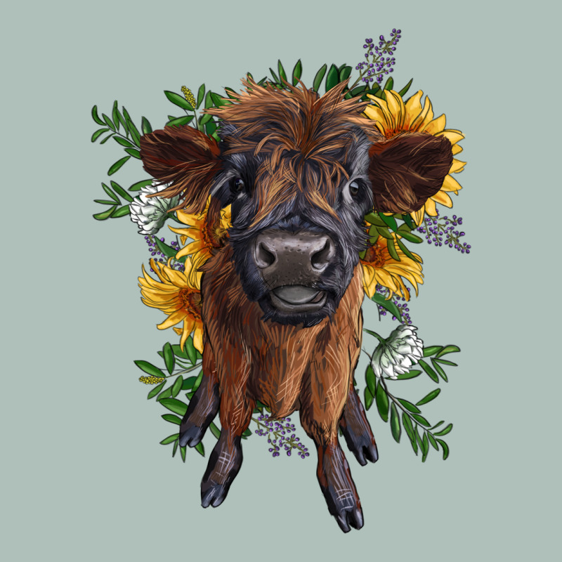 Highland Cow With Sunflower Heavyweight Hoodie by RanaPortraitStore | Teevron
