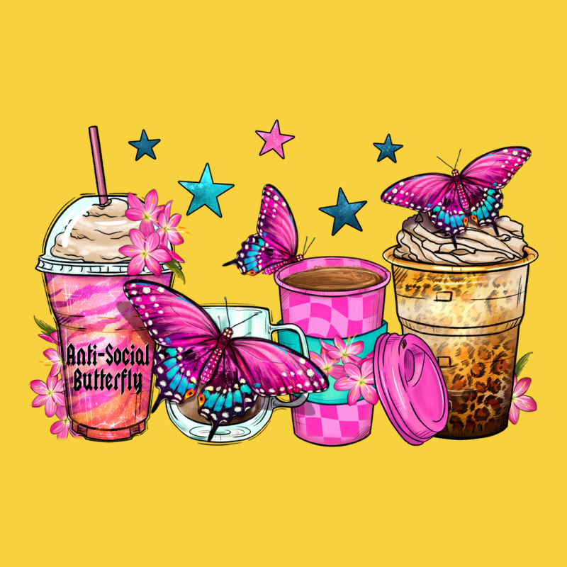 Antisocial Butterfly Coffee Cups Premium Sweatshirt by Zillion Design Studio | Teevron