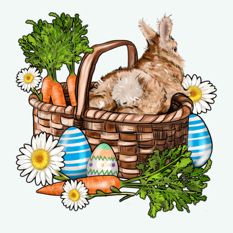 Easter Bunny In Basket Wıth Carrot And Eggs Premium Hoodie by AdoDesignShop | Teevron
