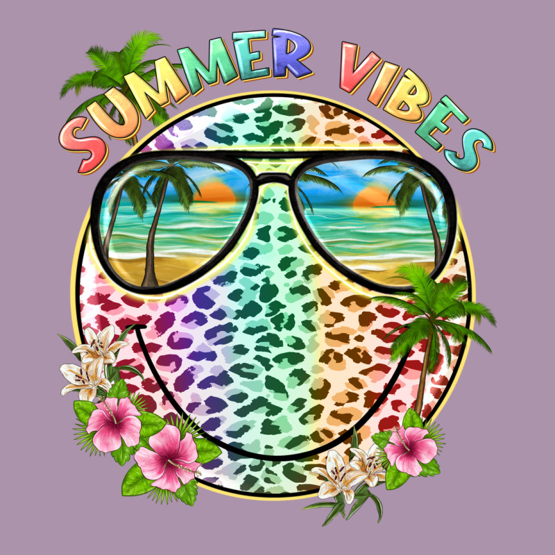 Summer Vibes With Smile Face And Leopard Heavyweight Hoodie by texasbilliewilder | Teevron