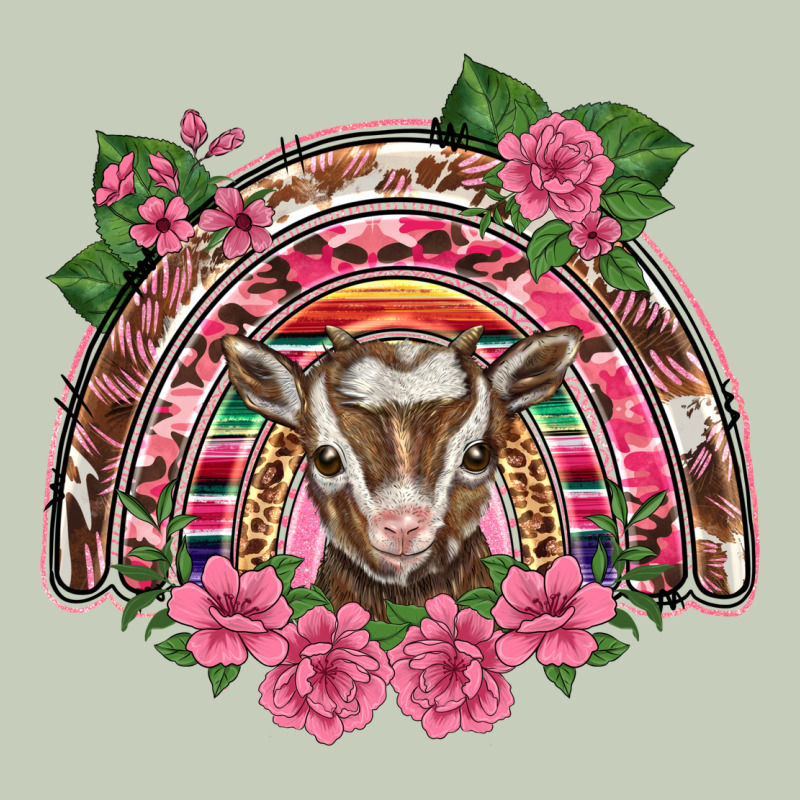 Pink Floral Baby Goat Rainbow Long Sleeve Tee by BarkalooDesign | Teevron