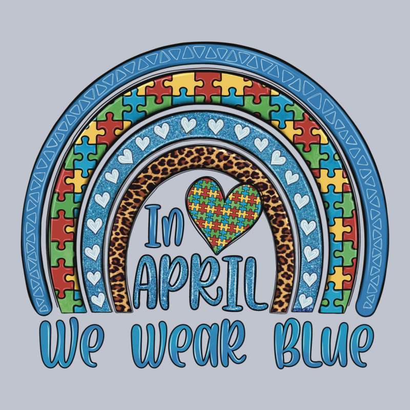 In April We Wear Blue Autism Awareness Leopard Rainbow Premium Hoodie by Artiststas | Teevron