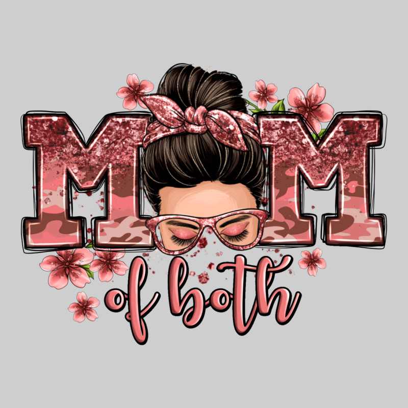 Mom Of Both Messy Bun Premium Sweatshirt by Zillion Design Studio | Teevron