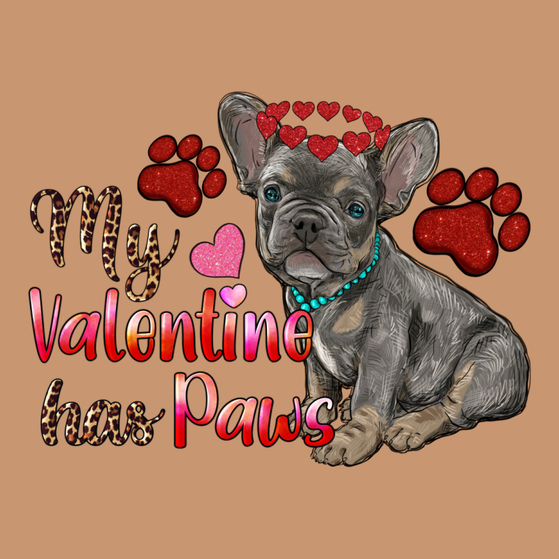 My Valentine Has Paws French Bulldog Heavyweight Hoodie by RanaPortraitStore | Teevron