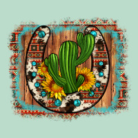 Cactus Sunflower Cowhide Horseshoe  Background Premium Hoodie | Teevron