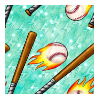 baseball bat with thunders seamless pattern | Teevron