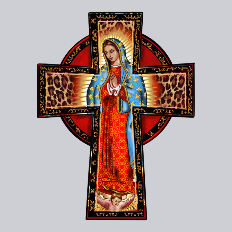 Lady Of Guadalupe Leopard Cross Urban Hoodie by BarkalooDesign | Teevron