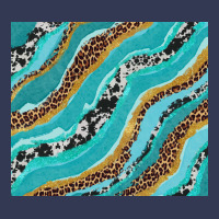 Turquoise Brushstrokes With Leopard And Cowhide Heavyweight Hoodie | Teevron