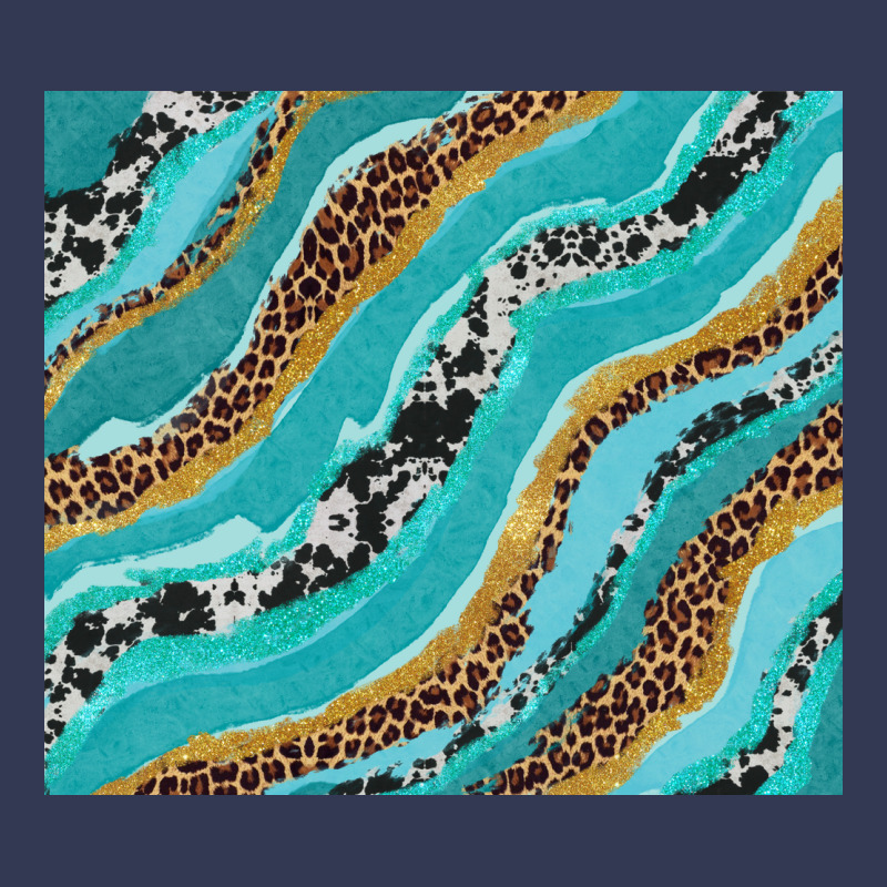 Turquoise Brushstrokes With Leopard And Cowhide Heavyweight Hoodie by RanaPortraitStore | Teevron