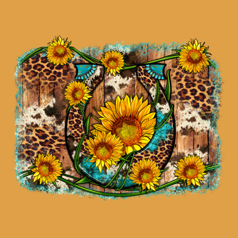 Sunflower Gemstone Leopard Cowhide Horseshoe Background Premium Hoodie by Artiststas | Teevron