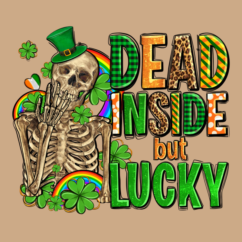 Dead Inside But Lucky  With Skeleton Vintage Hoodie by AdoDesignShop | Teevron