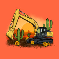 Excavator Cactus Sunflower Sunset Premium Hoodie | Teevron