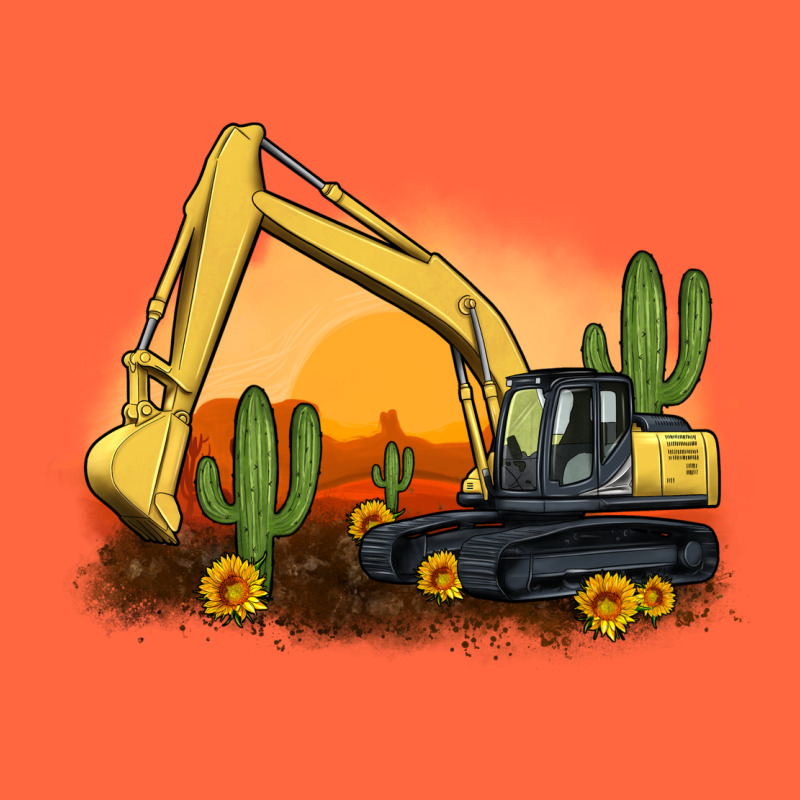 Excavator Cactus Sunflower Sunset Premium Hoodie by Artiststas | Teevron