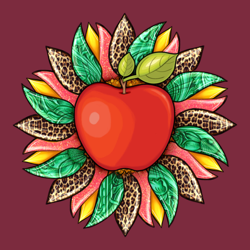 Teacher Apple And Sunflower With Leopard And Tooled Leather Premium Hoodie by Artiststas | Teevron