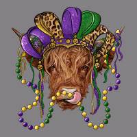 Highland Cow With Mardi Gras Hat Heavyweight Hoodie | Teevron