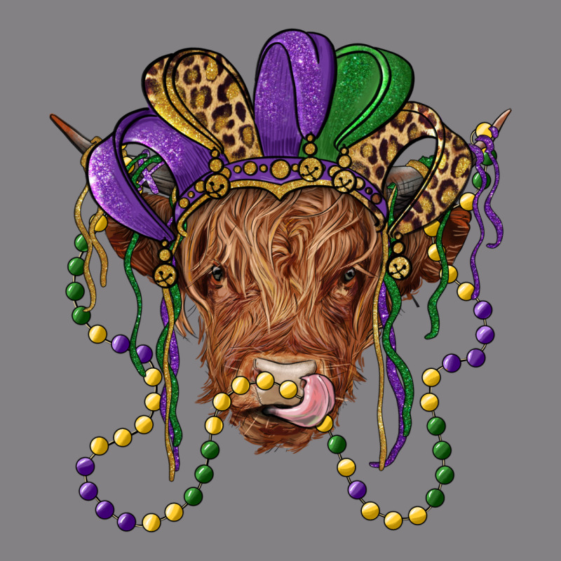 Highland Cow With Mardi Gras Hat Heavyweight Hoodie by RanaPortraitStore | Teevron