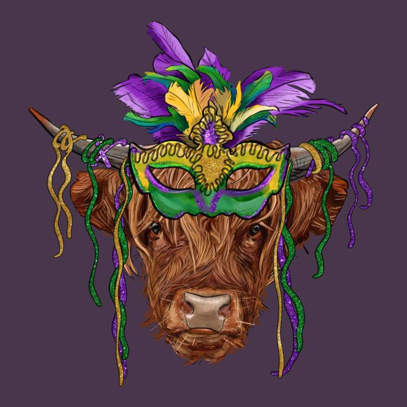 Mardi Gras Mask Highland Cow Heavyweight Hoodie by RanaPortraitStore | Teevron