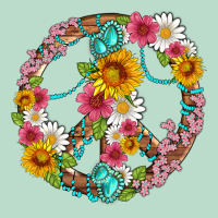 Floral Peace Sign With Gemstone Premium Hoodie | Teevron