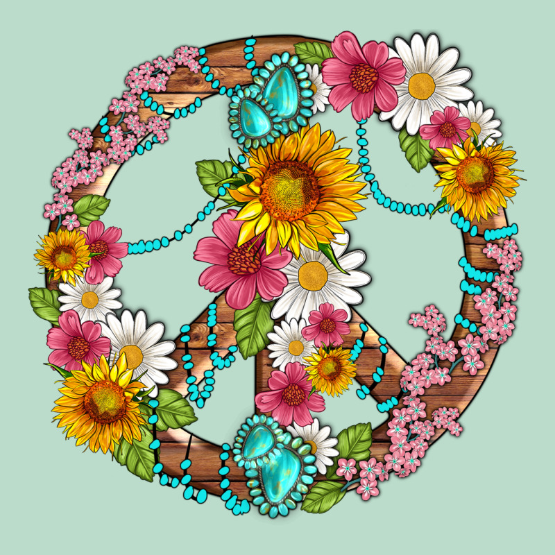 Floral Peace Sign With Gemstone Premium Hoodie by Artiststas | Teevron