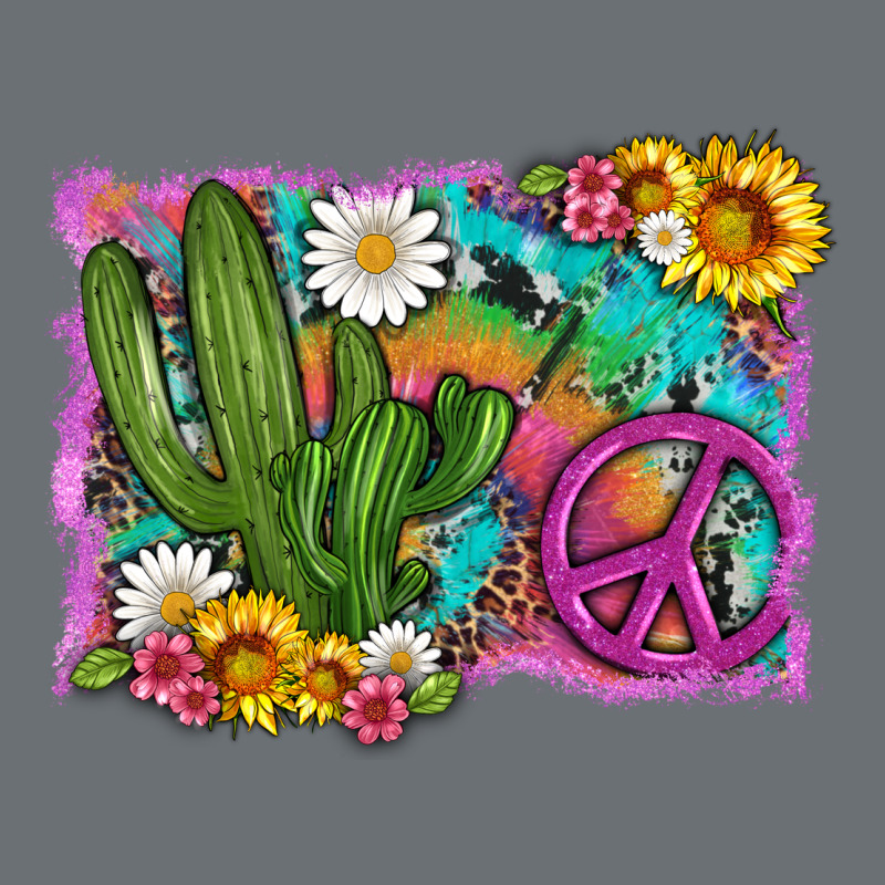 Cactus Peace Sign Flowers And Tie Dye Premium Hoodie by Artiststas | Teevron