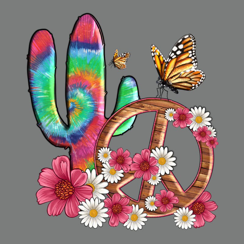 Cactus Peace Sign Flowers And Butterflys Premium Hoodie by Artiststas | Teevron