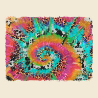 Tie Dye Leopard Cowhide Glitter Background Premium Hoodie | Teevron