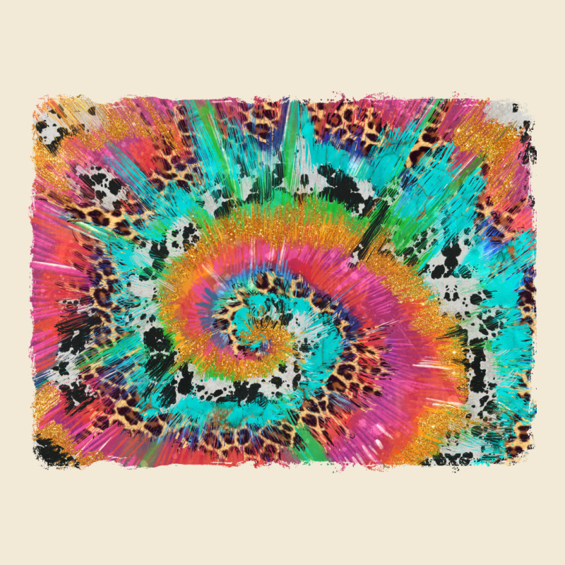 Tie Dye Leopard Cowhide Glitter Background Premium Hoodie by Artiststas | Teevron
