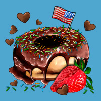 Donut Strawberry And Usa Flag Premium Hoodie | Teevron
