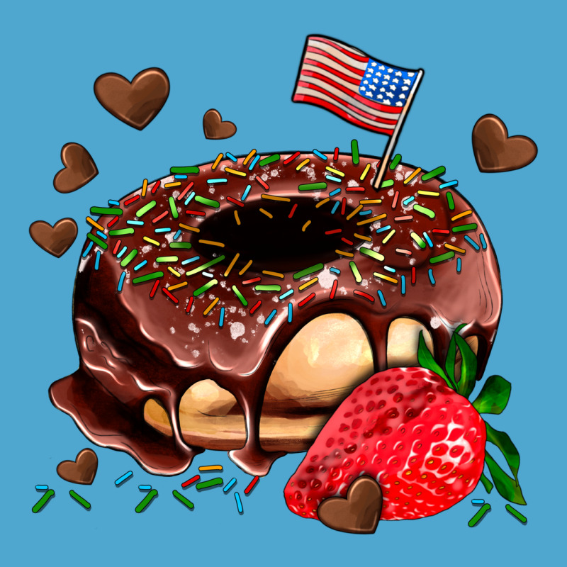 Donut Strawberry And Usa Flag Premium Hoodie by AdoDesignShop | Teevron