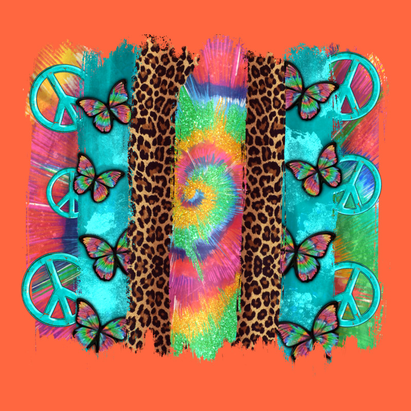 Hippie Peace Sign Butterfly Leopard And Tie Dye Brushstroke Premium Hoodie by Artiststas | Teevron