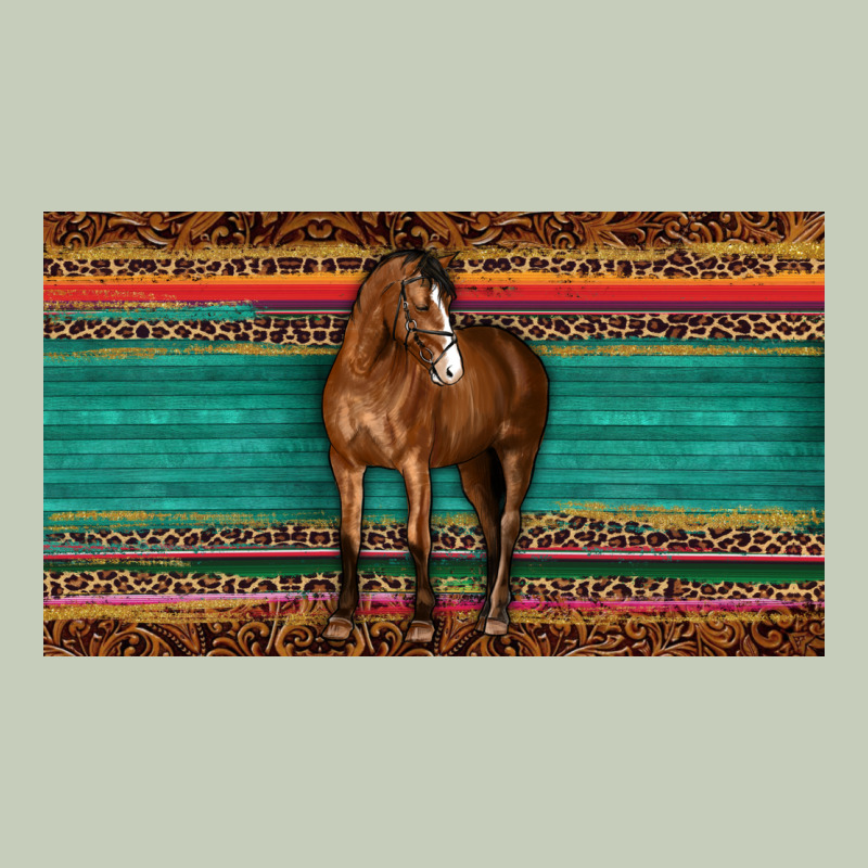 Western Horse Serape Tooled Leather Leopard  Sippy Cup Long Sleeve Tee by BarkalooDesign | Teevron