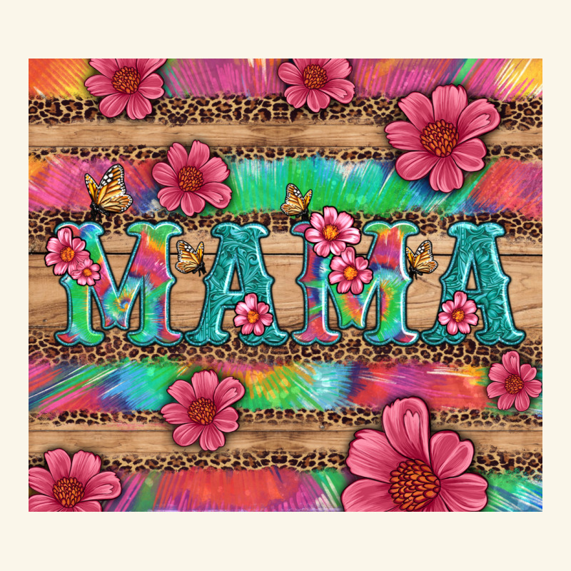 Mama With Tie Dye And Flowers Premium Hoodie by Artiststas | Teevron