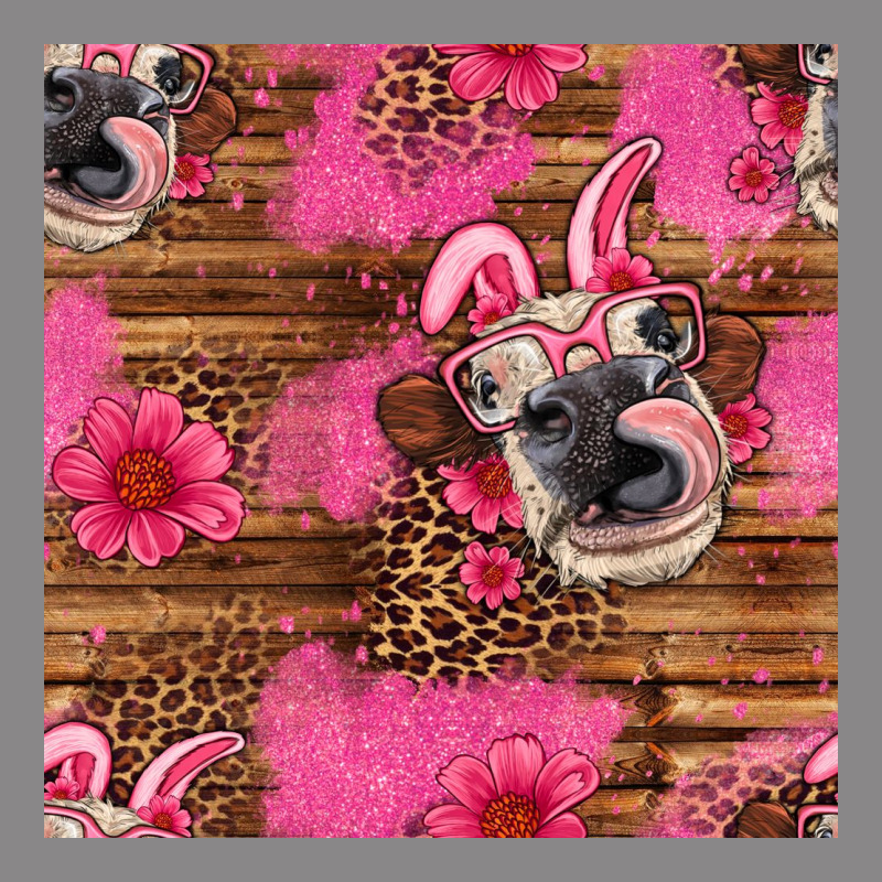 Easter Heifer With Bunny Ears Seamless Pattern Vintage Tee by Artiststas | Teevron