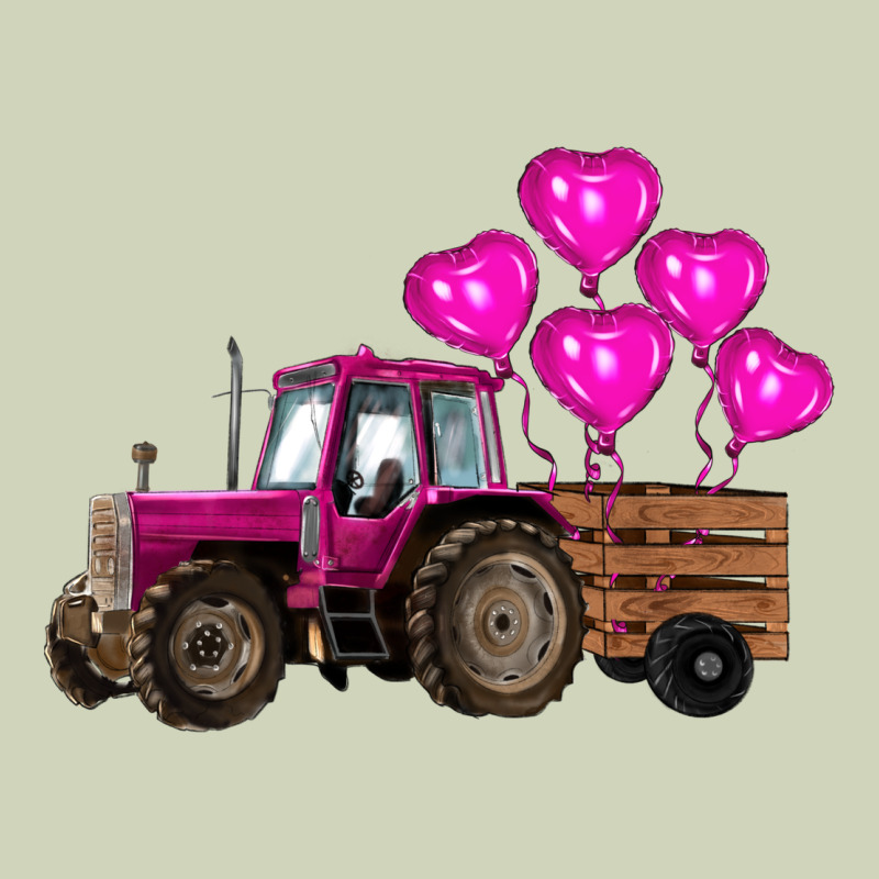 Valentine's Day Pink Tractor With Pin Heart Balloons Heavyweight Hoodie by RanaPortraitStore | Teevron
