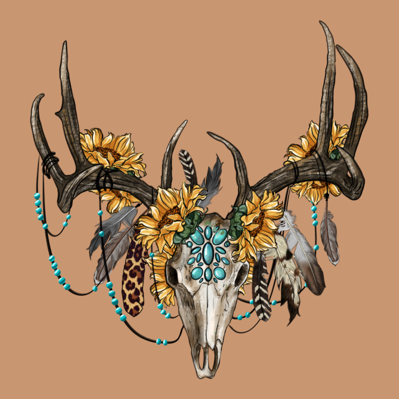Boho Deer Skull Sunflowers And Gemstone Heavyweight Hoodie by RanaPortraitStore | Teevron