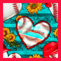 Baseball Hearts And Sunflowers With Turquoise Gemstone Seamless Patter Classic Tee | Teevron