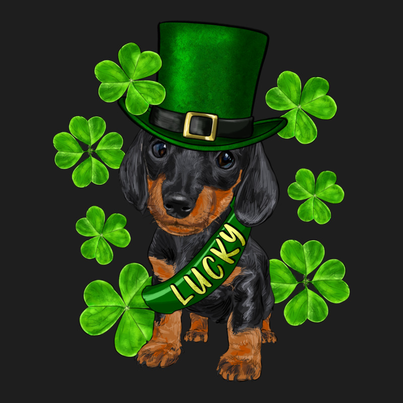 St. Patrick's Day Lucky Dachshund Puppy Heavyweight Hoodie by RanaPortraitStore | Teevron