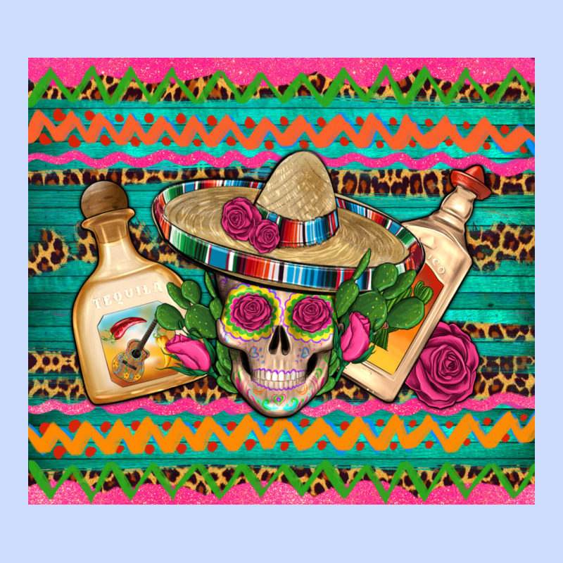 Mexican Tequila Skull Roses Cactus Sombrero Urban Heavy Tee by Artiststas | Teevron