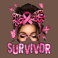 Breast Cancer Survivor Afro Messy Bun Premium Sweatshirt | Teevron