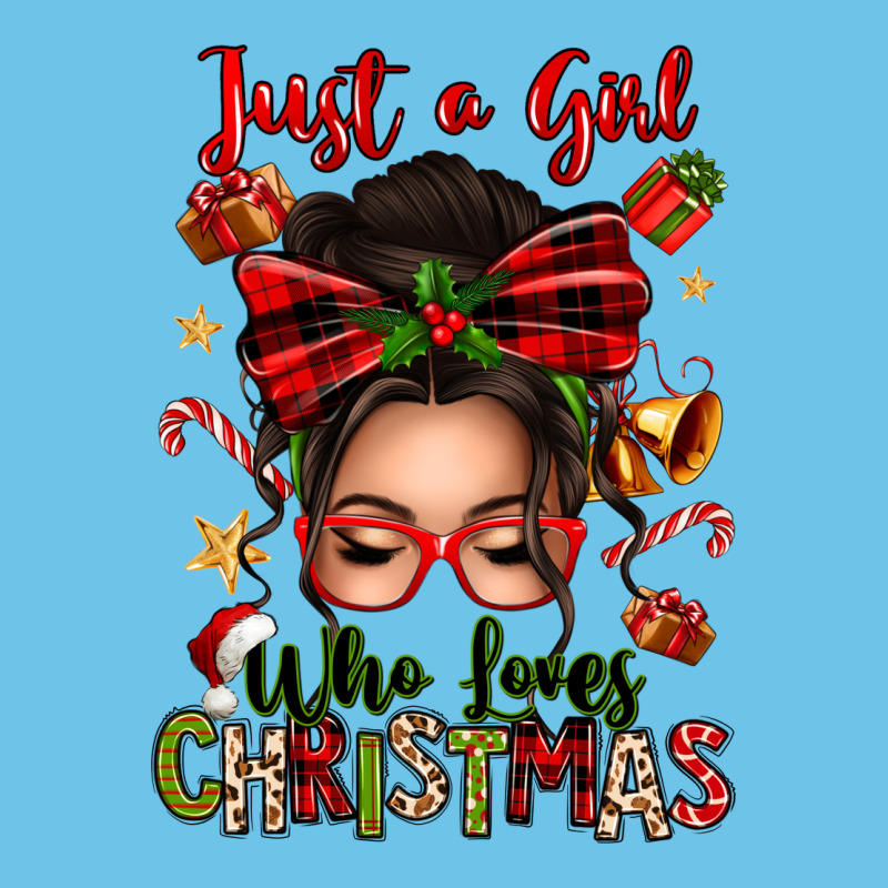 Just A Girl Who Loves Christmas Afro Messy Bun Premium Sweatshirt by texasbilliewilder | Teevron