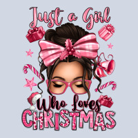 Just A Girl Who Loves Pink Christmas Messy Bun Premium Sweatshirt | Teevron