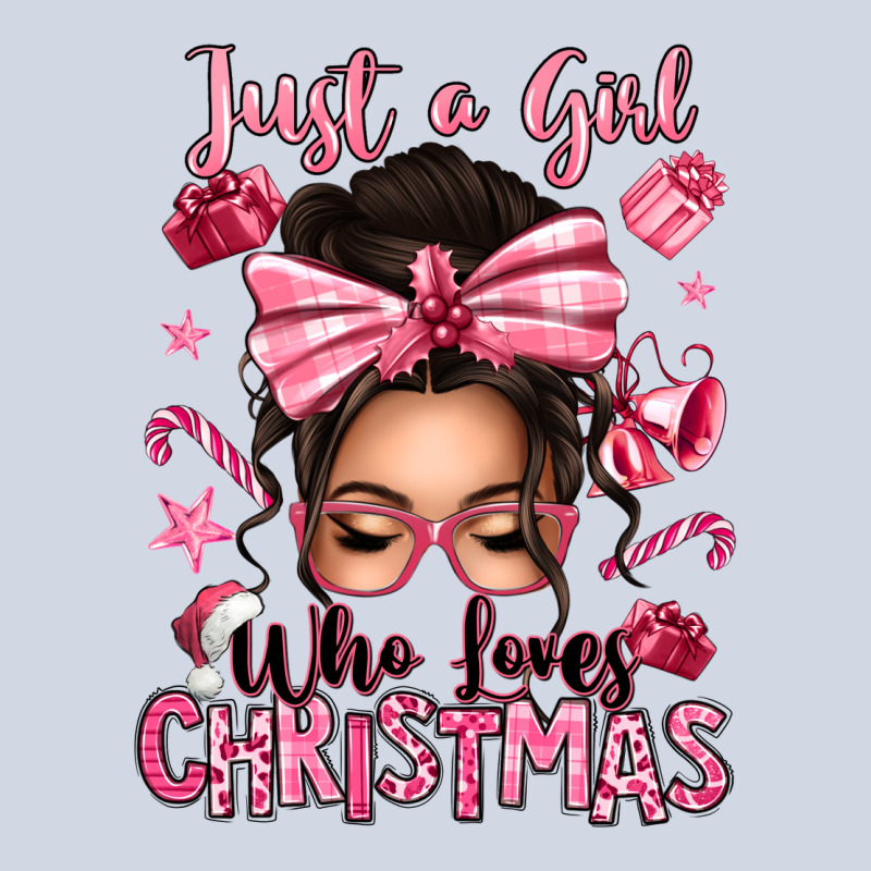 Just A Girl Who Loves Pink Christmas Messy Bun Premium Sweatshirt by texasbilliewilder | Teevron