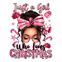 just a girl who loves pink christmas messy bun | Teevron