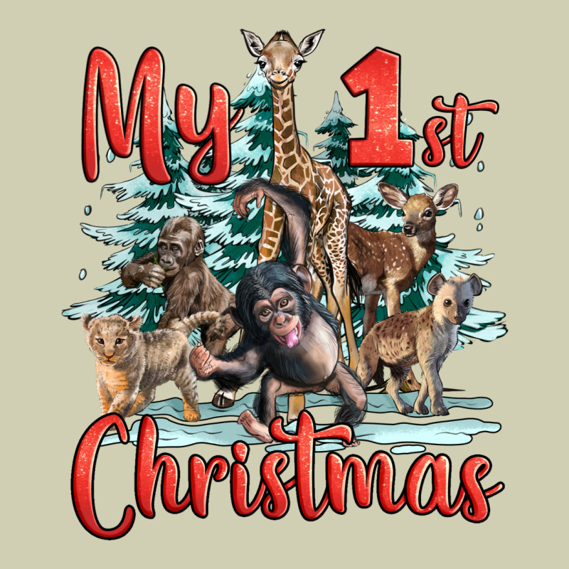 My First Christmas Baby Safari Animals Heavy Core Tee by LillyAllenDesigns | Teevron